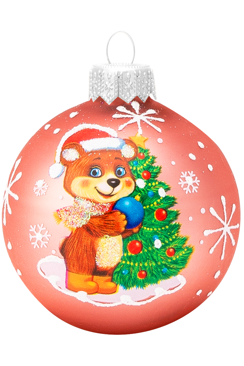 Елочный шар Медвежонок у елочки КУ-65-234076